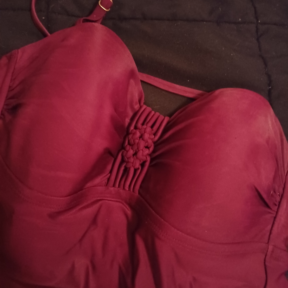 Small Burgandy One Piece Swimsuit